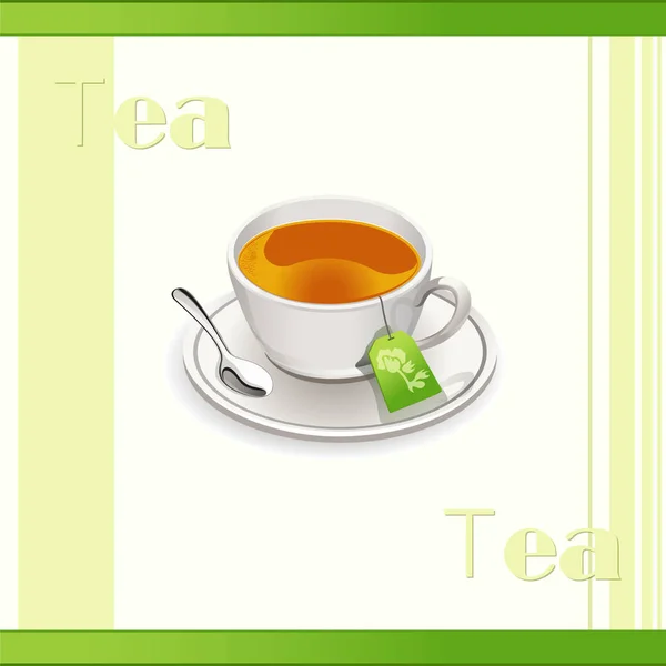 Vektorbild Einer Tasse Tee Auf Hellem Hintergrund — Stockvektor
