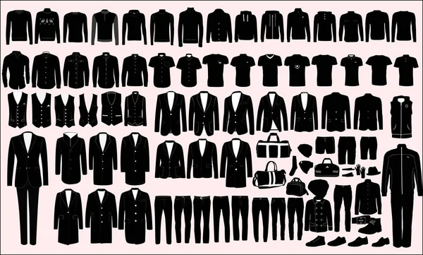 Colección Vectorial Ropa Deportiva Masculina Ropa Clásica — Archivo Imágenes Vectoriales