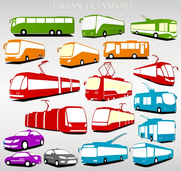 Transporte Cidade Fundo Cinza Claro —  Vetores de Stock