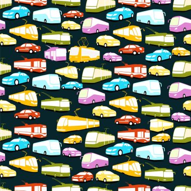 Vektör arka plan dayalı taşıma ve arabalar