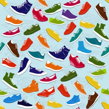 Seamless modeli modern spor ayakkabıları hafif bir arka plan üzerinde