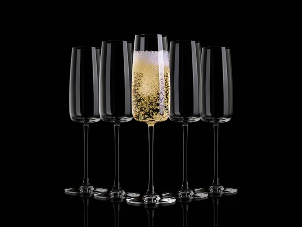 Champagne su sfondo nero — Foto Stock