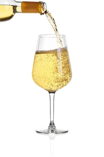 White wine on white background — Stock Photo, Image