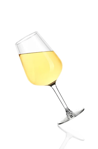 White wine on white background — Stock Photo, Image