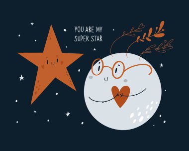 You are my super star card with planet ans star