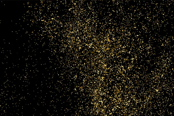 Altın glitter doku siyah izole. Kutlama arka plan. Altın patlama konfeti. Vektör çizim, eps 10.