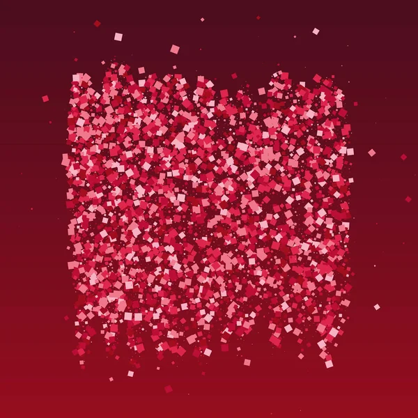 Dieprode explosie van confetti. — Stockvector