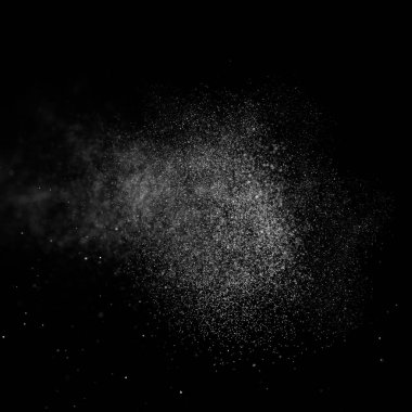 Kare siyah bir zemin üzerine su soyut sıçraması.