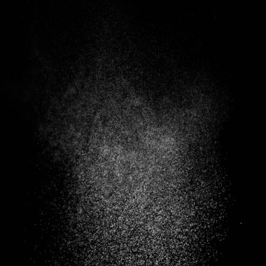 Kare siyah bir zemin üzerine su soyut sıçraması.