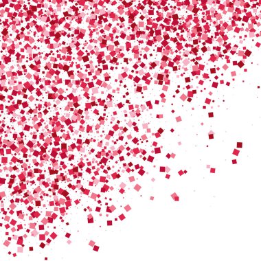 Beyaz izole konfeti kırmızı patlama. 