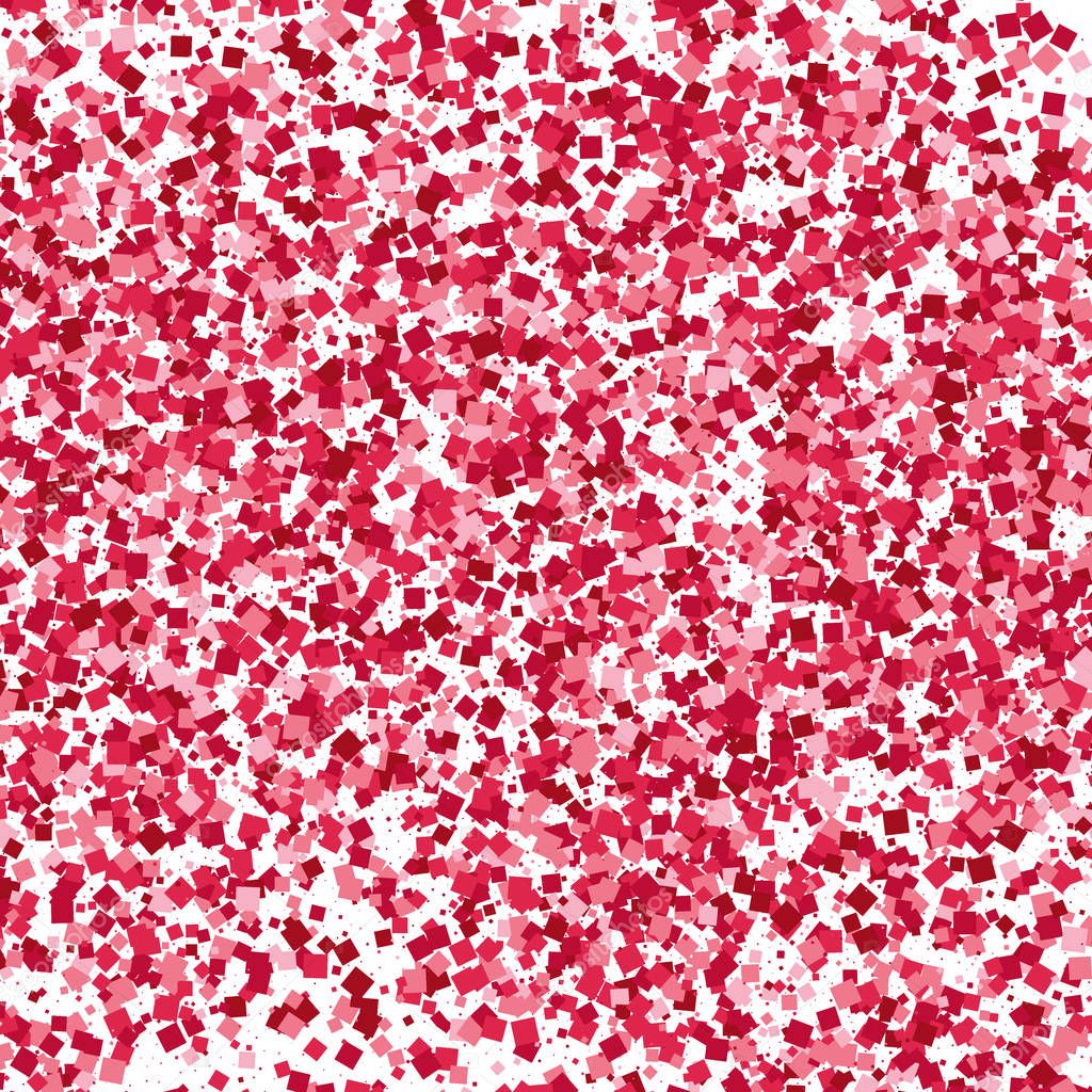 Scarlet explosion of confetti isolated on white. 
