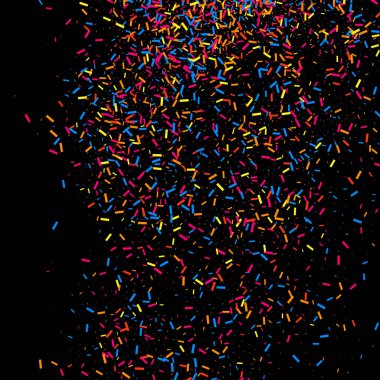 Renkli patlama konfeti. Renkli grenli doku vektör.