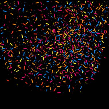 Renkli patlama konfeti. Renkli grenli doku vektör.