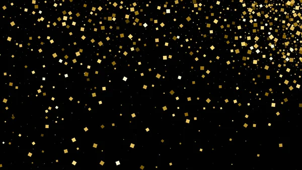Textura Brillo Dorado Aislada Negro Fondo Celebración Explosión Dorada Confeti — Archivo Imágenes Vectoriales