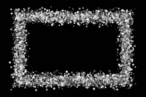 Серебряная рамка на черном фоне . — стоковый вектор