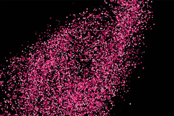 Explosión escarlata de confeti aislado en negro . — Vector de stock