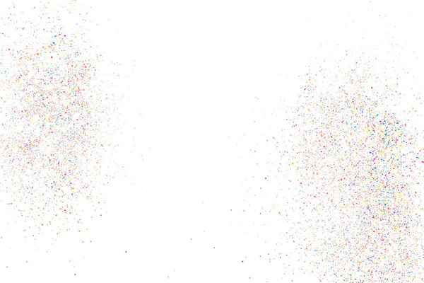 Kleurrijke explosie van confetti. Gekleurde korrelige textuur vector. — Stockvector