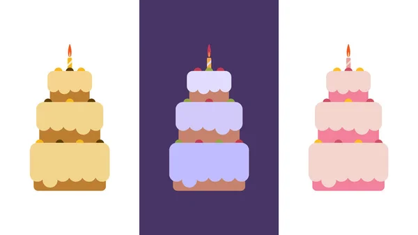 Ensemble de gâteaux . — Image vectorielle