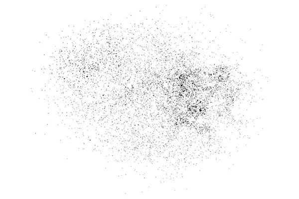 孤立在白色的黑色颗粒状纹理. — 图库矢量图片
