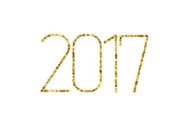 Altın parlak numaraları 2017 dokulu.