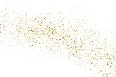 Altın glitter doku üzerinde beyaz izole.