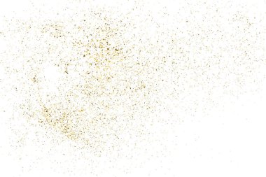 Altın glitter doku üzerinde beyaz izole.