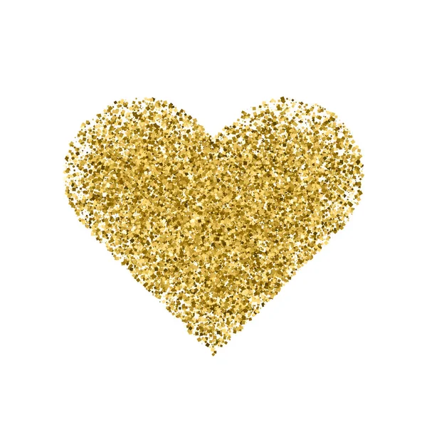 Golden heart isolated on white. — Stock Vector
