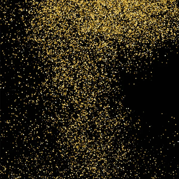 Gold Glitter Texture Isolated Black Amber Particles Color Celebratory Background — Stock Vector