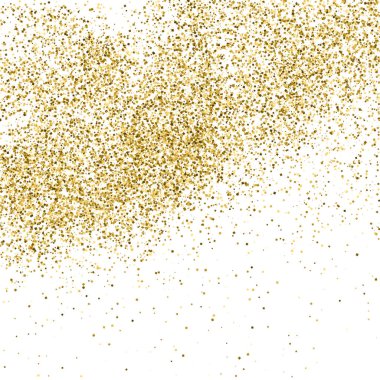 Altın glitter doku üzerinde beyaz izole.