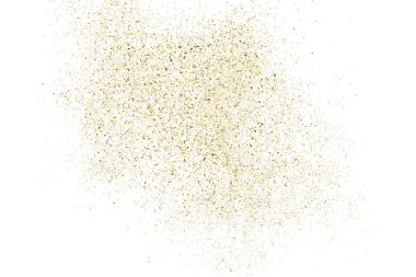 Altın glitter doku üzerinde beyaz izole.