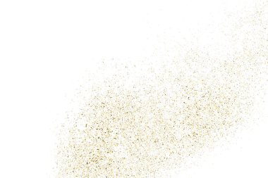 Altın glitter doku üzerinde beyaz izole.