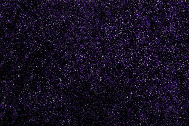 Siyah izole mor glitter doku. 