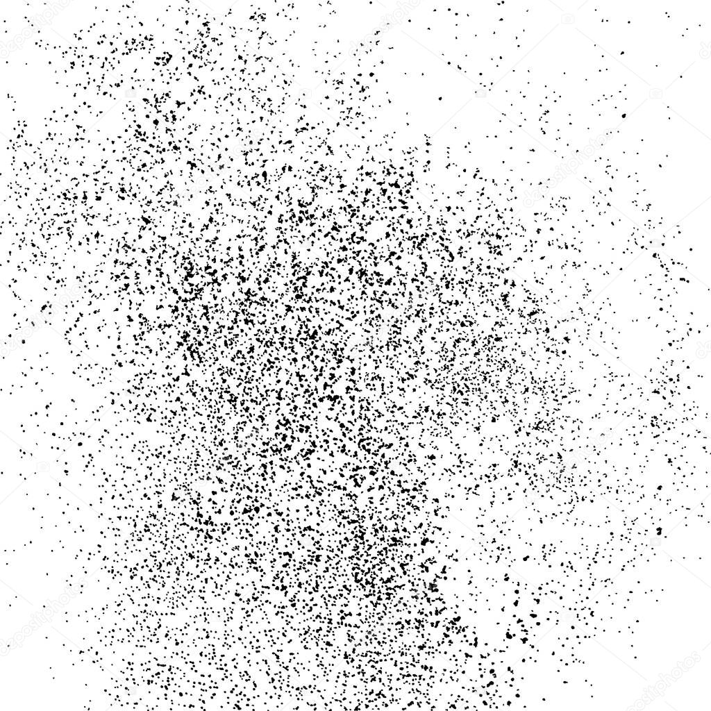 Black grainy texture isolated on white.