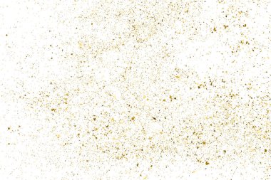 Altın glitter doku üzerinde beyaz izole.