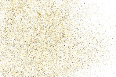 Altın glitter doku üzerinde beyaz izole.