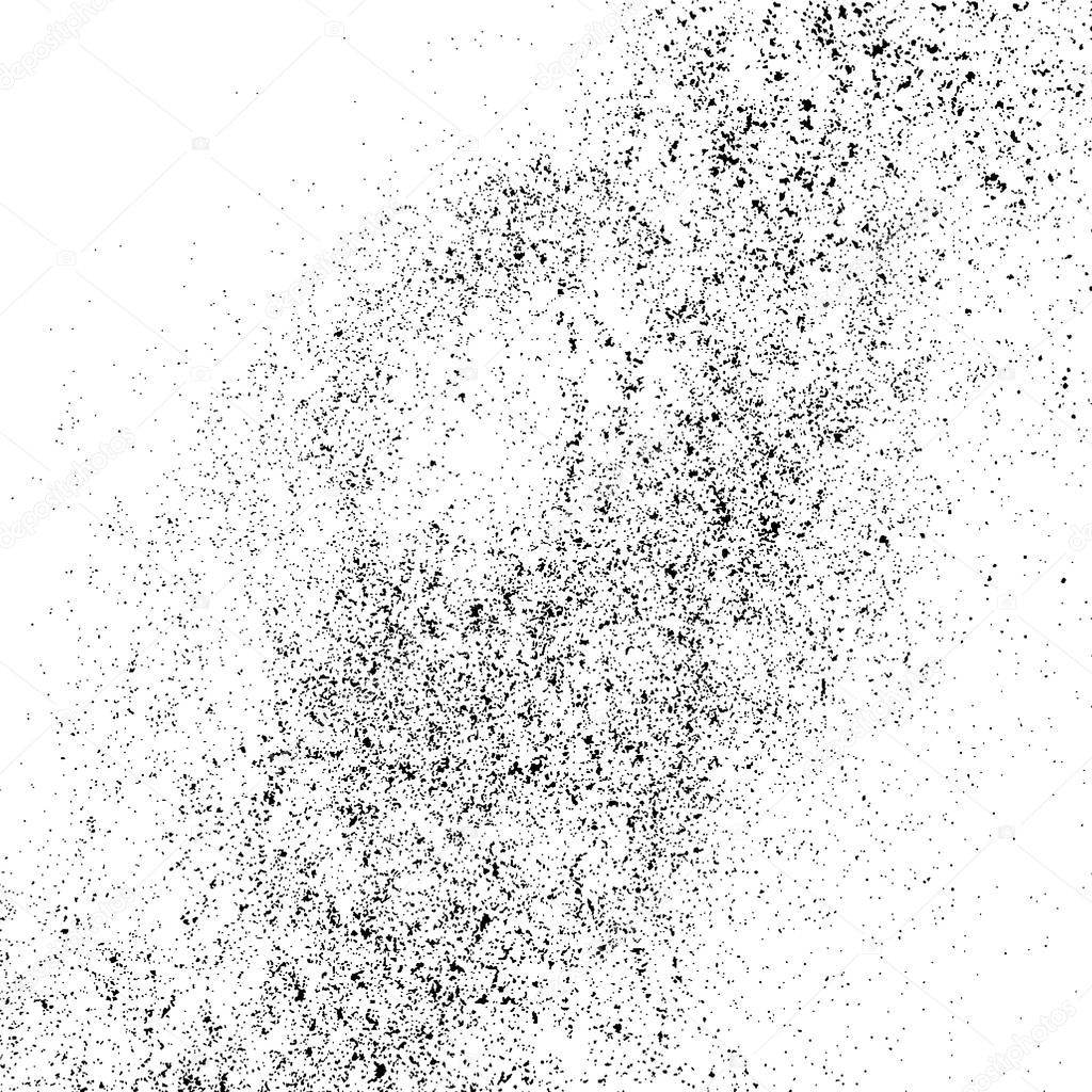 Black grainy texture isolated on white.