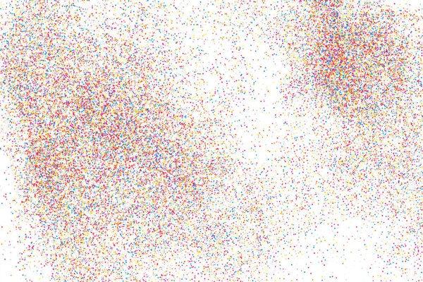 Kleurrijke explosie van confetti. Gekleurde korrelige textuur vector. — Stockvector