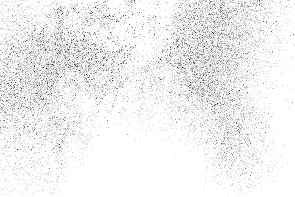 Textura granulada negra aislada en blanco . — Vector de stock