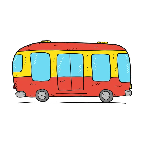 Autobus del fumetto disegnato a mano . — Vettoriale Stock
