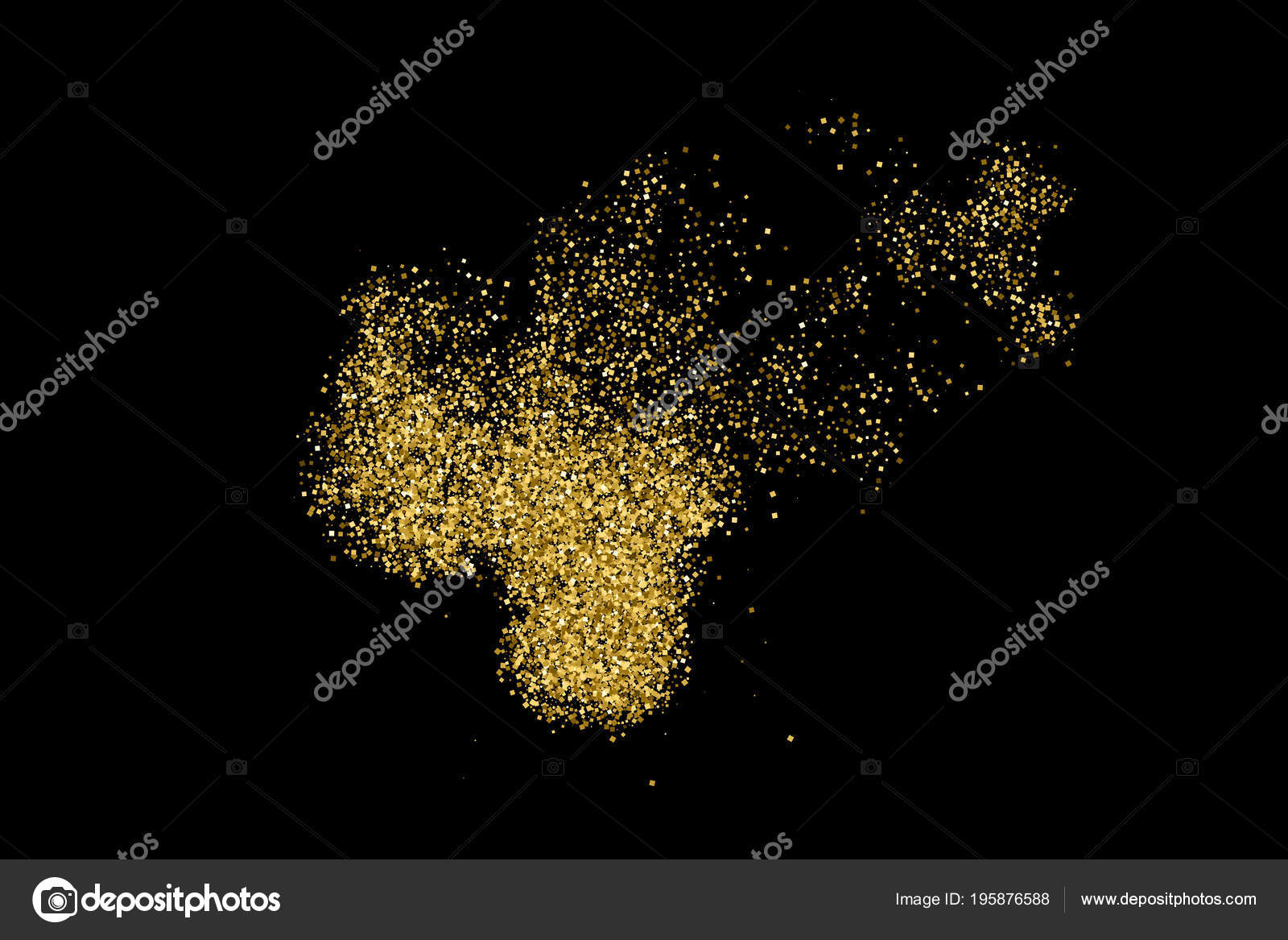 ゴールドラメ テクスチャ ブラックに分離されました 琥珀の粒子の色 お祝い背景 紙吹雪の黄金の爆発 ストックベクター C Sergio34