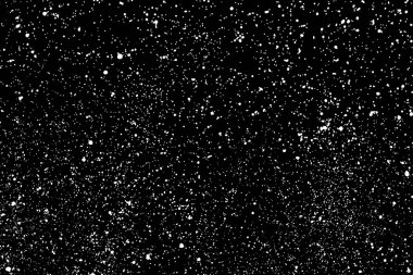 Siyah arka plan üzerine izole beyaz grenli doku. Toz kaplaması. Hafif renkli gürültü granül. Kar vektör öğeleri. Dijital olarak oluşturulan görüntü. İllüstrasyon, Eps 10.