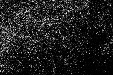 Siyah arka plan üzerine izole beyaz grenli doku. Toz kaplaması. Hafif renkli gürültü granül. Kar vektör öğeleri. Dijital olarak oluşturulan görüntü. İllüstrasyon, Eps 10.
