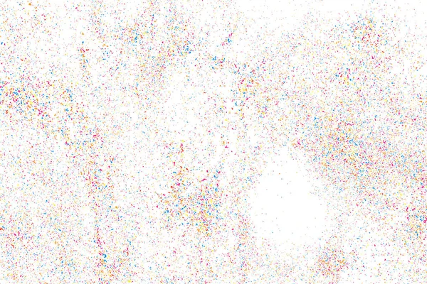 Explosão Abstrata Confetti Textura Grão Colorido Isolado Fundo Branco Manchas — Vetor de Stock