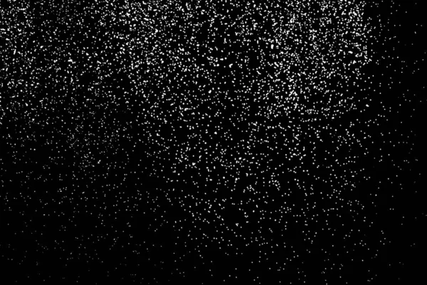 Texture Granulosa Bianca Isolata Sfondo Nero Sovrapposizione Polvere Granuli Rumore — Vettoriale Stock