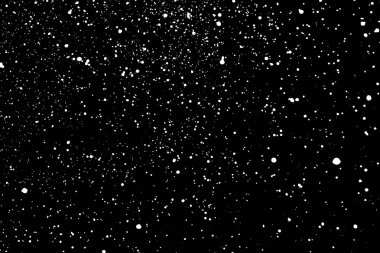 Siyah arka plan üzerine izole beyaz grenli doku. Toz kaplaması. Hafif renkli gürültü granül. Kar vektör öğeleri. Dijital olarak oluşturulan görüntü. İllüstrasyon, Eps 10.