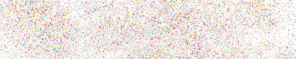 Abstracte Explosie Van Confetti Kleurrijke Korrelige Textuur Geïsoleerd Witte Panoramische — Stockvector