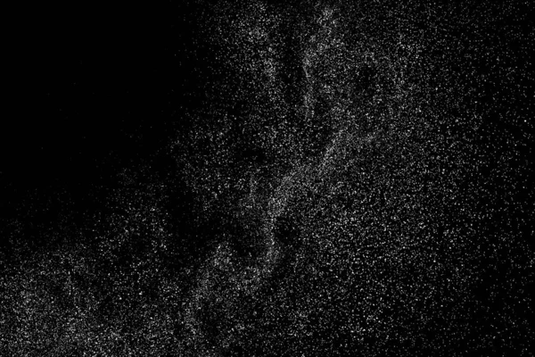 Weiße Körnige Textur Isoliert Auf Schwarzem Hintergrund Staubüberzug Helles Rauschgranulat — Stockvektor