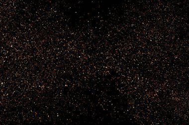 Kahve Rengi Tanesi dokusu siyah arkaplanda izole edilmiş. Çikolata Renkli Konfeti. Kahverengi Parçacıklar. Dijital olarak oluşturulmuş resim. Vektör İllüstrasyonu, EPS 10.