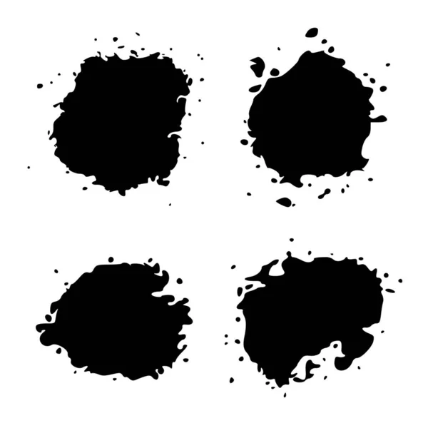 Pôr Black Blob White Tinta Salpicada Escova Gotículas Imagem Gerada —  Vetores de Stock
