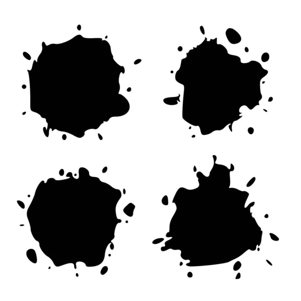 Set Black Blob White Ink Splash Brushes Droplets Digitally Generated — Stock Vector